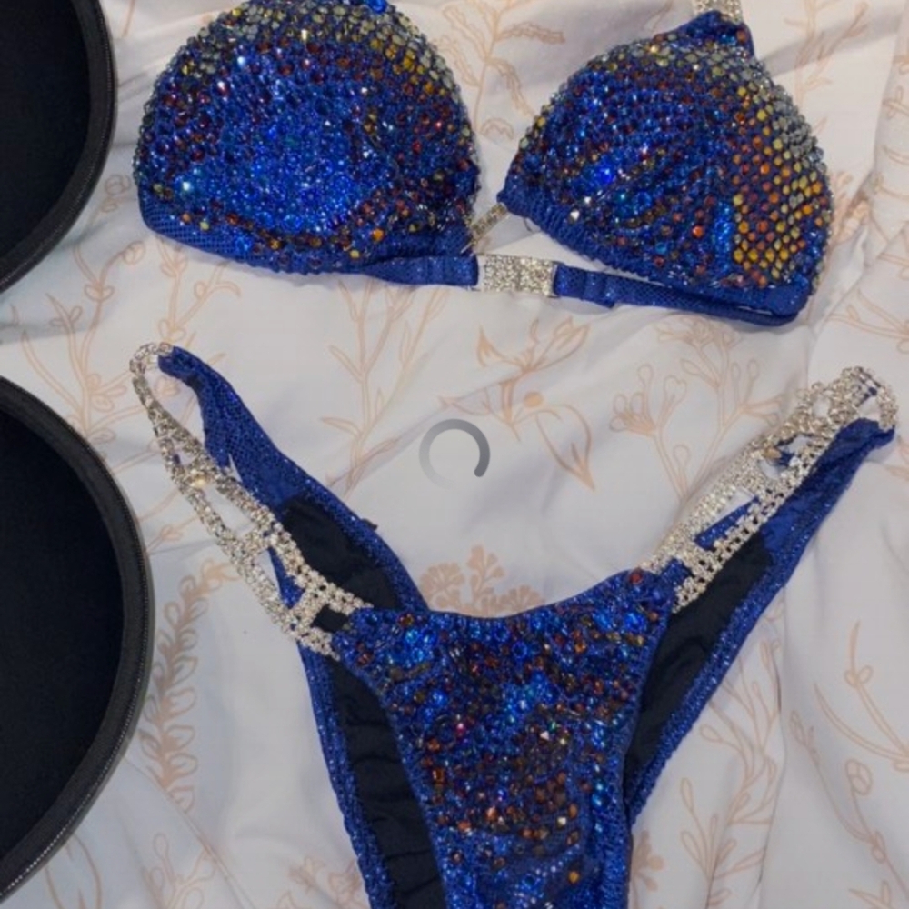 Blue and Silver Rhinestone Bikini Set - Picture 4 of 4